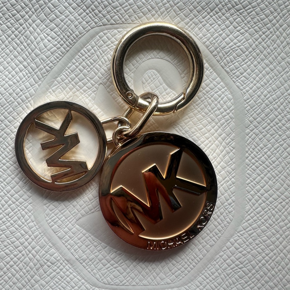 Michael Kors gold-plated & Pink key charm, bag Charm, keychain/bag chain.